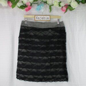 SHARANGANO Black/Gray Layered Skirt NWT Size 10
